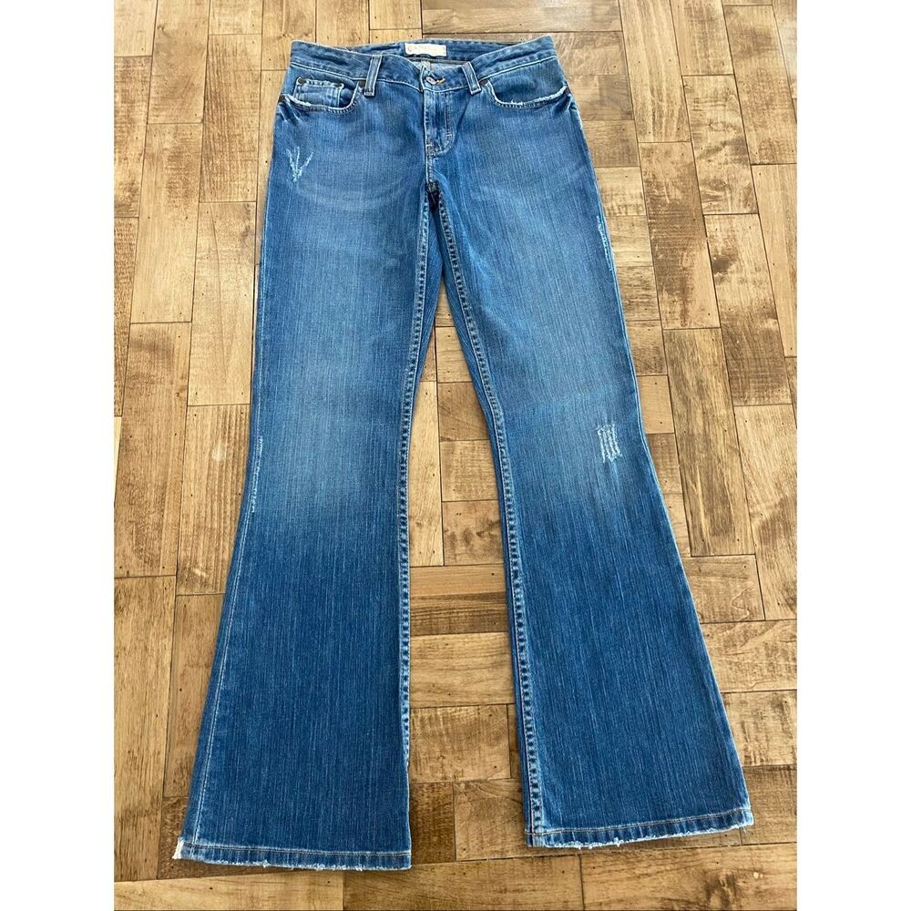 BKE Starstruck Stretch Flared Jeans Mid Rise Distressed Women’s Size 28x31.5